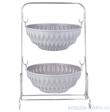 Корзина для овощей 2-х ярусная серая &quot;Limon&quot; / 329977