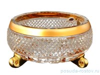 Конфетница 15,5 см на 3-х ножках &quot;Max Crystal /Матовая полоса /золото&quot; / 106398