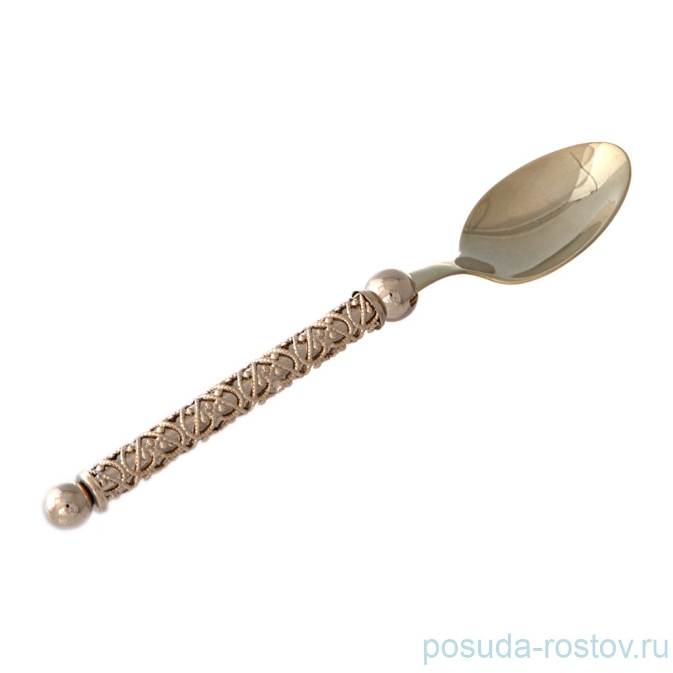 Столовый прибор ложка чайная "стразы /золото" / 275853