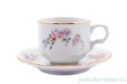 Кофейная пара 120 мл 1 шт &quot;Бернадотт /Дикая роза /золото&quot; / 244119