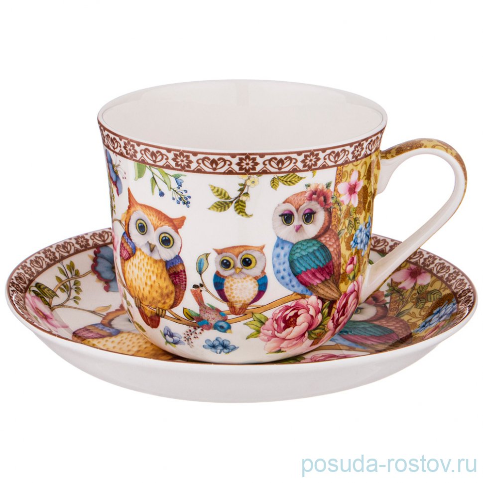 Чайная пара 500 мл 1 шт "owls family" / 229414