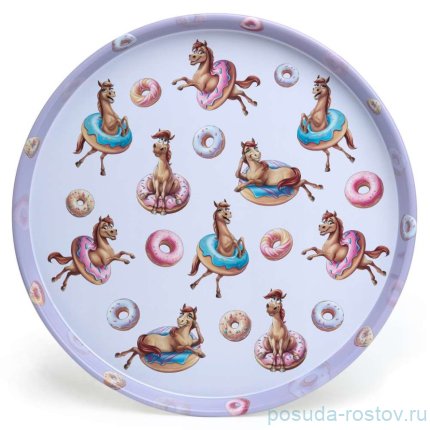 Поднос сервировочный 33 х 2,1 см &quot;Конь и пончик&quot; / 378920