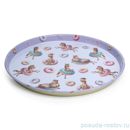 Поднос сервировочный 33 х 2,1 см &quot;Конь и пончик&quot; / 378920