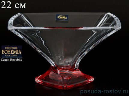 Ваза для конфет 22 см н/н &quot;Квадро /Красное дно&quot; / 080389
