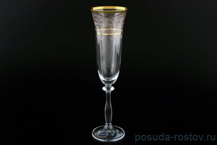 Бокалы для шампанского 190 мл 6 шт &quot;Анжела /Золотой узор /8103&quot; / 058611