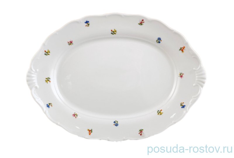 Блюдо 36 см овальное Bohemia Porcelan Moritz Zdekauer 1810 s.r.o. "Офелия /Мелкие цветы" / 046389 Блюдо 36 см овальное Bohemia Porcelan Moritz Zdekauer 1810 s.r.o. "Офелия /Мелкие цветы" / 046389