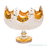 Ваза для фруктов 20,5 см Ладья &quot;Снежинка с золотой росписью /61108&quot; / 063042