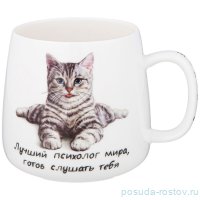 Кружка 400 мл &quot;Бери кота /Лучший психолог мира, готов слушать тебя&quot; / 340058