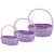 Набор корзин 3 шт плетёные овальные сиреневые / 270320