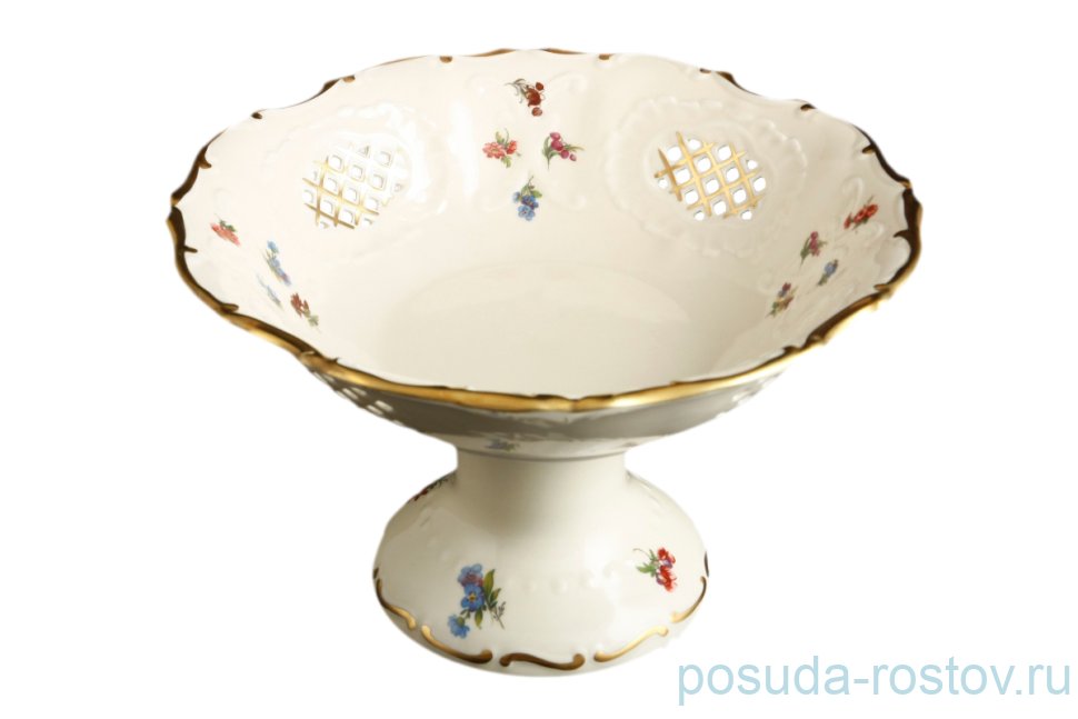 Фруктовница 23 см перф. н/н "Анжелика /Мелкие цветы /СК" / 094892