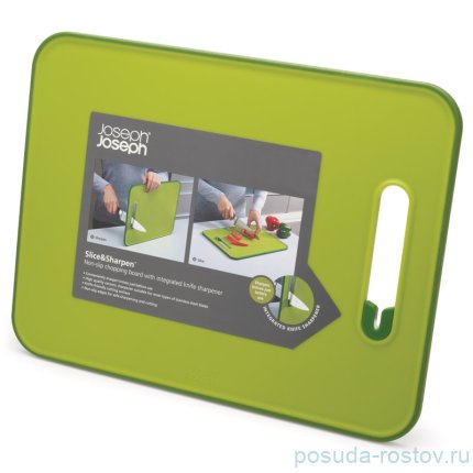 Доска разделочная с ножеточкой зелёная &quot;Джозеф /Slice &amp; Sharpen&quot; / 084676