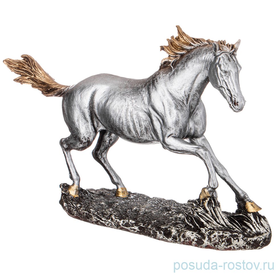 Фигурка 34 х 22 см "Конь" /серебро / 271930 Фигурка 34 х 22 см "Конь" /серебро / 271930