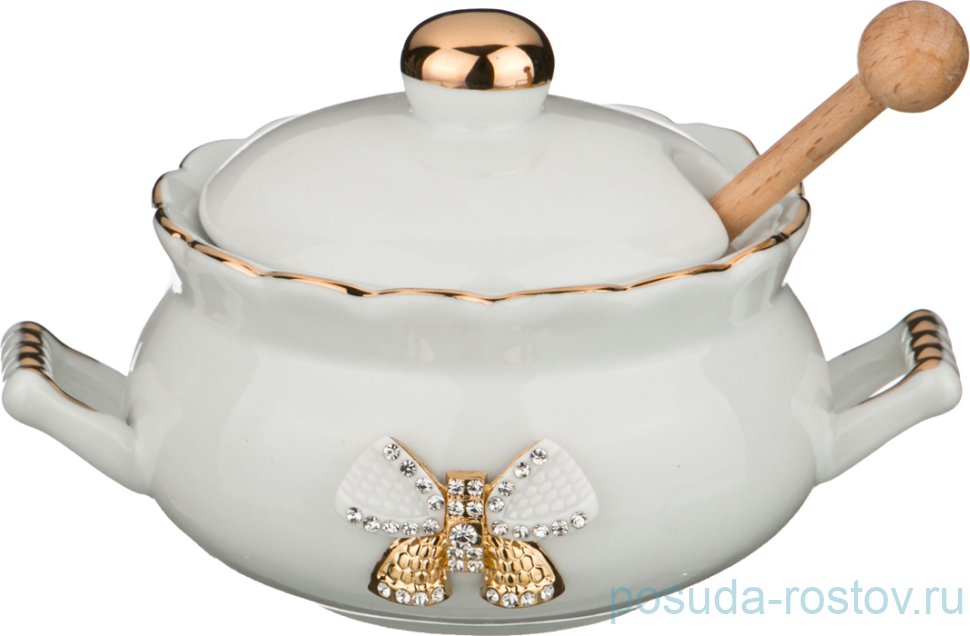 Ёмкость для меда 9 см с деревянной палочкой "venezia" / 192147 Ёмкость для меда 9 см с деревянной палочкой "venezia" / 192147