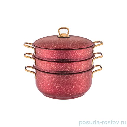 Кастрюля-мантоварка 3-х уровневая 24 см &quot;Agness /Red queen&quot; / 230707