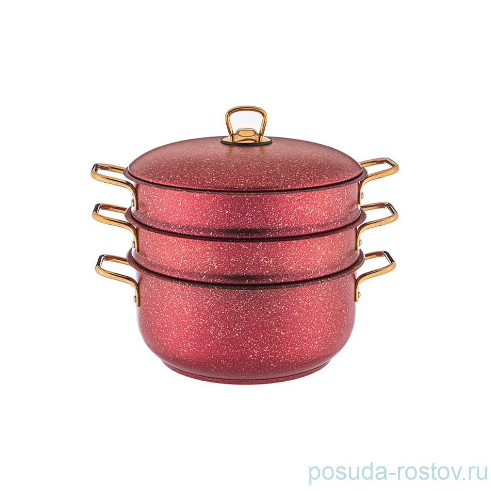 Кастрюля-мантоварка 3-х уровневая 24 см "Agness /Red queen" / 230707 Кастрюля-мантоварка 3-х уровневая 24 см "Agness /Red queen" / 230707