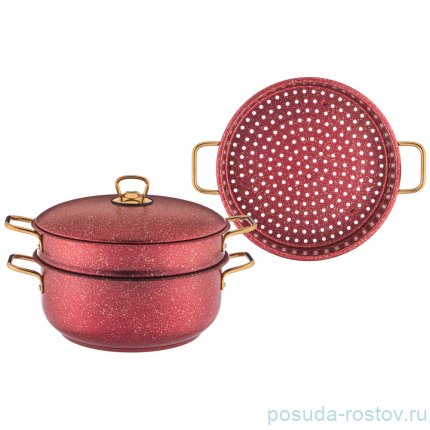 Кастрюля-мантоварка 3-х уровневая 24 см &quot;Agness /Red queen&quot; / 230707