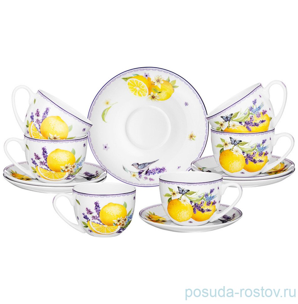 Набор чайных пар 300 мл 6 шт "Прованс /Лимоны" / 289106 Набор чайных пар 300 мл 6 шт "Прованс /Лимоны" / 289106