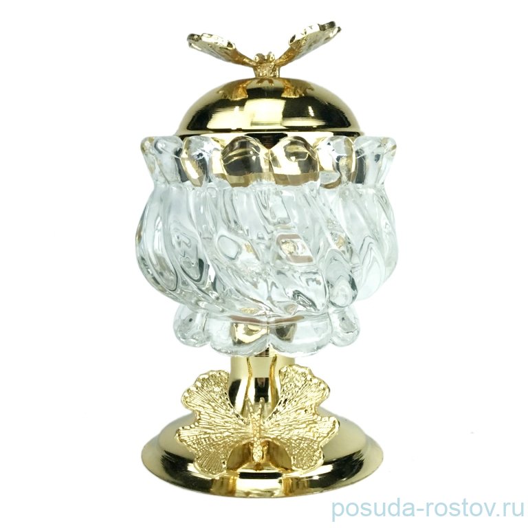 Креманка н/н c крышкой "Bubbles /Бабочки /золото" / 252752 Креманка н/н c крышкой "Bubbles /Бабочки /золото" / 252752