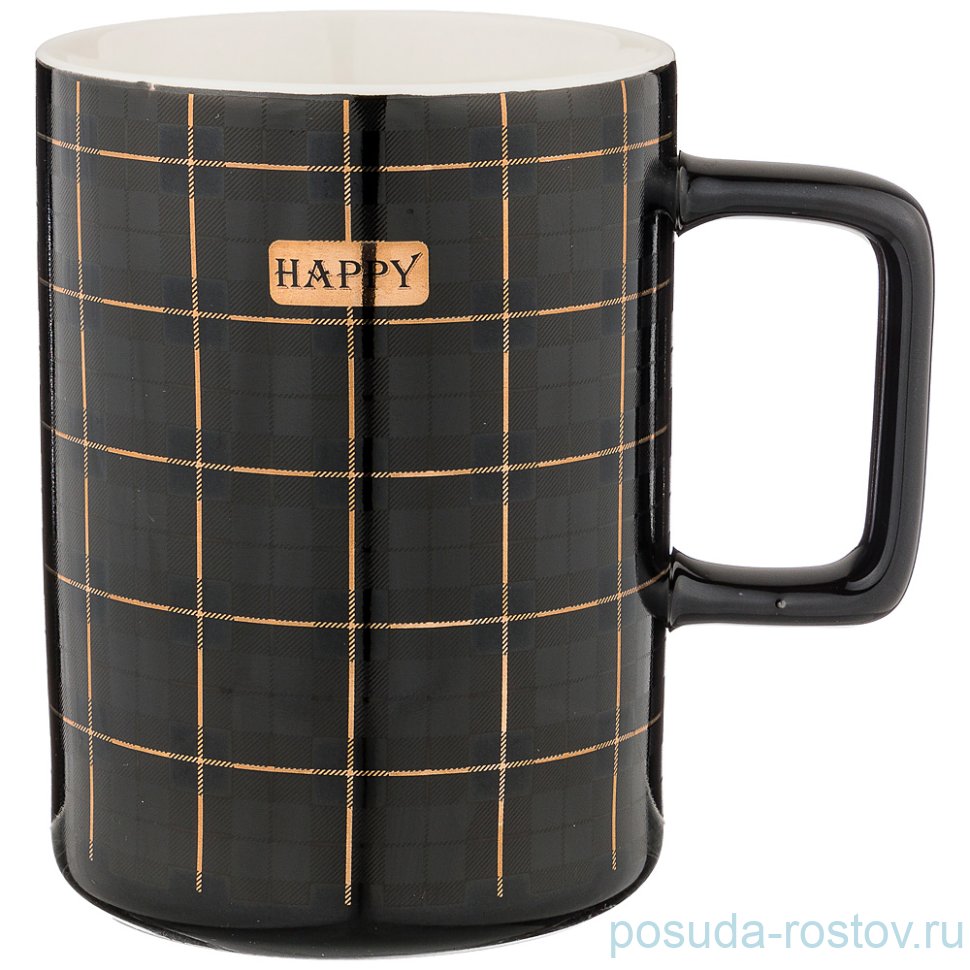 Кружка 400 мл чёрная "Кофемания" / 210583