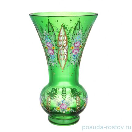 Ваза для цветов 12,5 см зелёная &quot;Эгерман /Роспись&quot; / 333453