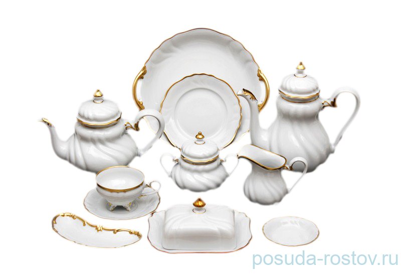Чайный сервиз на 6 персон 31 предмет "Элеганс /Золотая отводка" / 002344 Чайный сервиз на 6 персон 31 предмет "Элеганс /Золотая отводка" / 002344