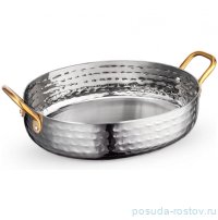 Сковородка 18 x 14 x 4.5 см овальная мини с 2-мя ручками для подачи &quot;Hammered&quot; / 370386