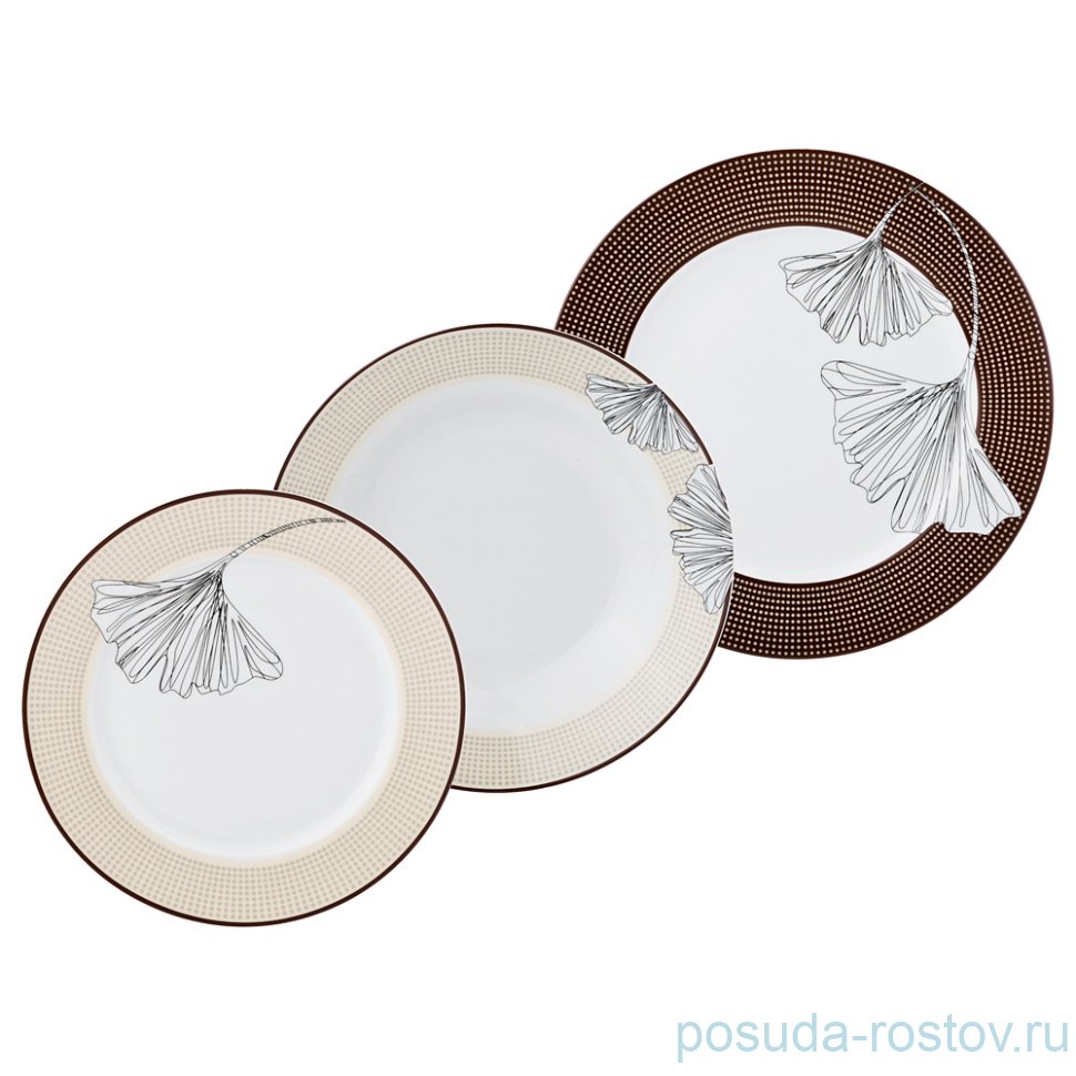 Набор тарелок 6 персон 18 предметов "Гинкго Билоба" / 193928 Набор тарелок 6 персон 18 предметов "Гинкго Билоба" / 193928