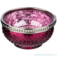 Подсвечник 8,5 х 4,5 см с металлическими элементами красный / 209358