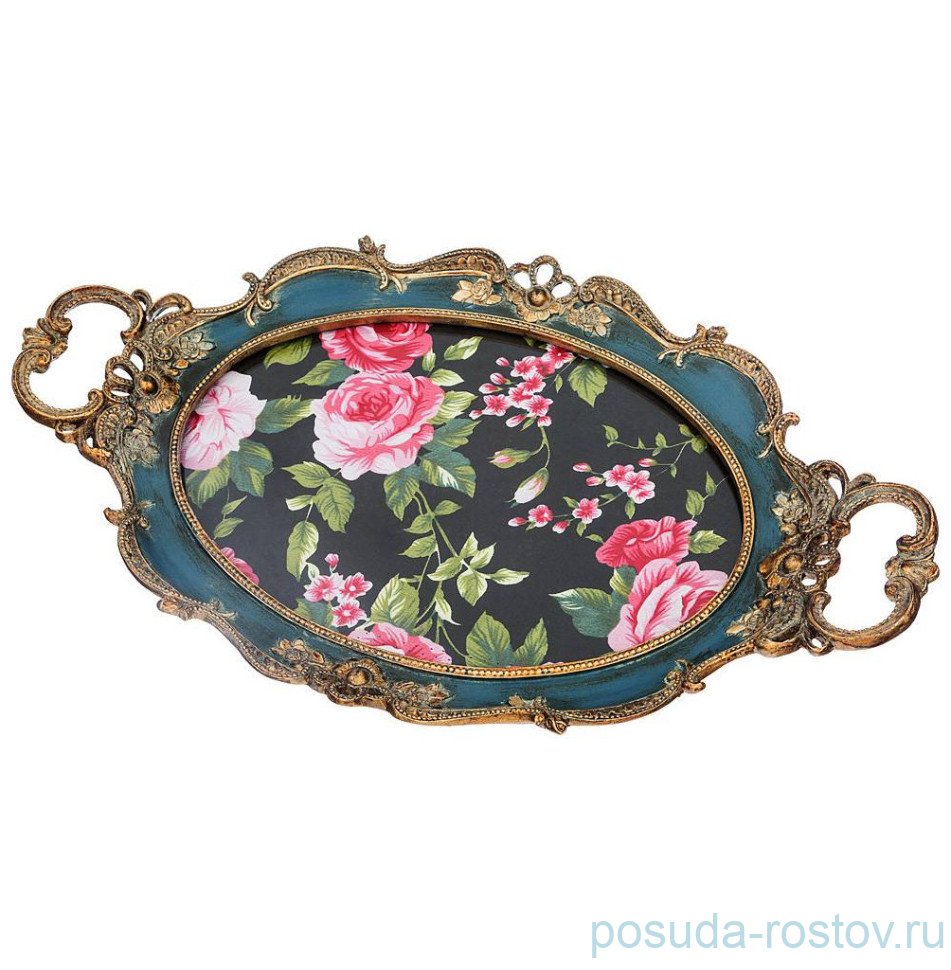 Поднос 39 х 2 х 23 см овальный с ручками / 313685 Поднос 39 х 2 х 23 см овальный с ручками / 313685