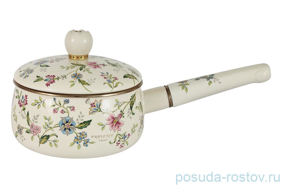 Ковш 16 см с крышкой эмалированный 1,5 л "Прованс" / 227033 Ковш 16 см с крышкой эмалированный 1,5 л "Прованс" / 227033