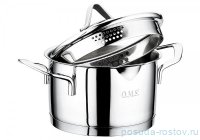 Кастрюля со сливным носиком 22 х 12 см крышка-дуршлаг стеклянная 4,3 л &quot;SINGLE COOKWARE&quot; / 295973