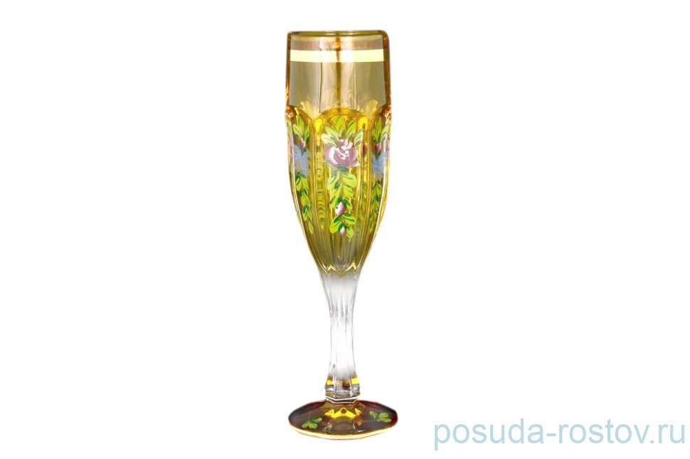 Бокалы для шампанского 150 мл 6 шт "Сафари /Роспись амбер " A-M / 080410
