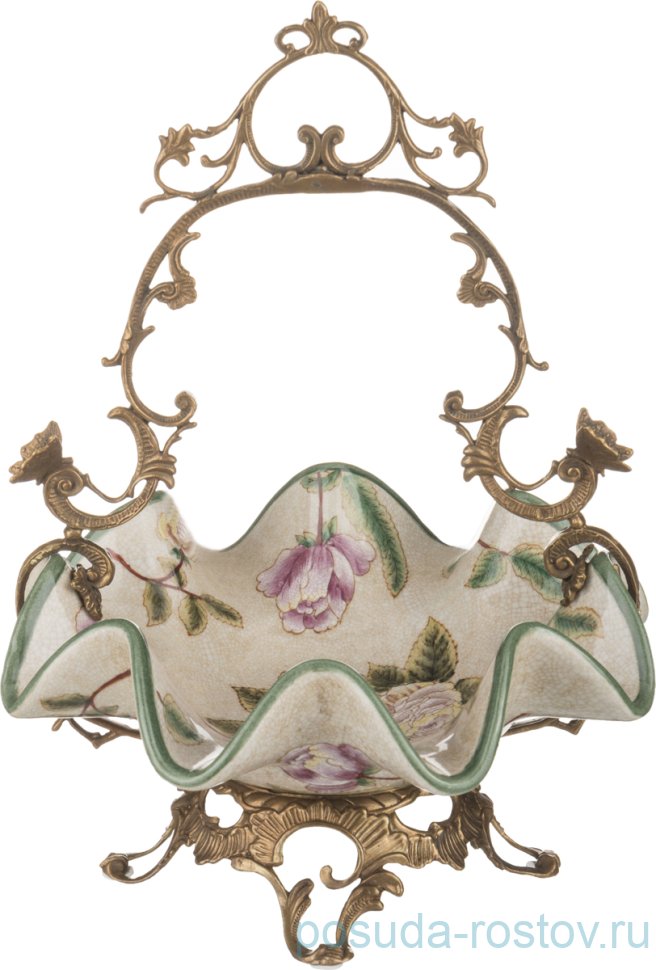 Конфетница 36 см н/н с ручкой "lefard" / 191278