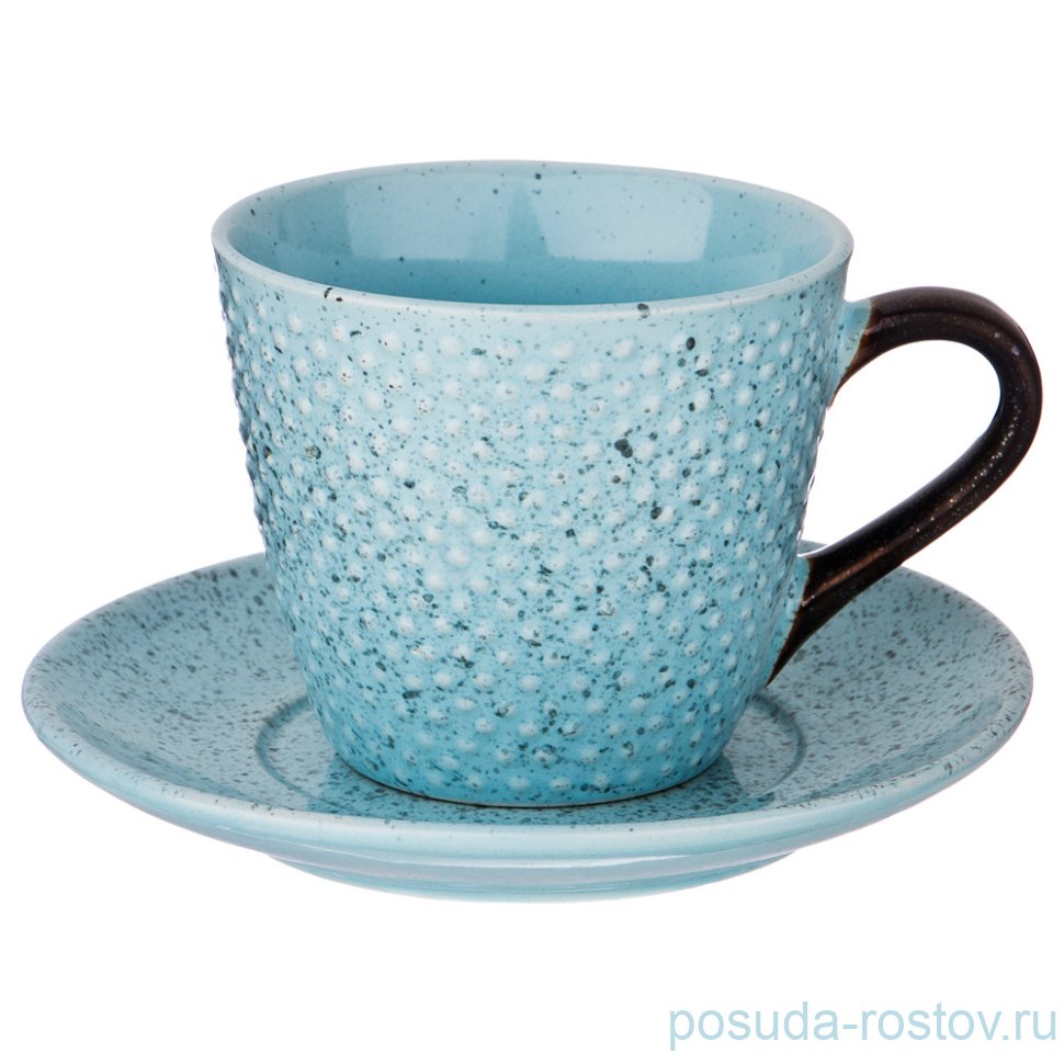 Чайная пара 235 мл 1 шт серо-голубая "Лимаж" / 187086