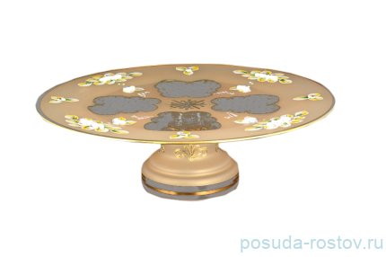 Тортница 30 см н/н матово-золотая &quot;Лепка&quot; U-R / 096634