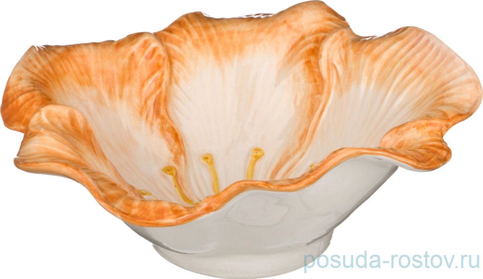 Салатник 33 х 33 х 13 см "Цветок оранжевый" / 233487 Салатник 33 х 33 х 13 см "Цветок оранжевый" / 233487