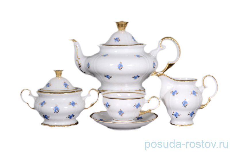 Чайный сервиз на 6 персон 15 предметов "Анжелика /Незабудка" / 027585