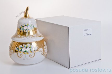 Ваза с крышкой - груша &quot;Лепка белая&quot; большая / 046753