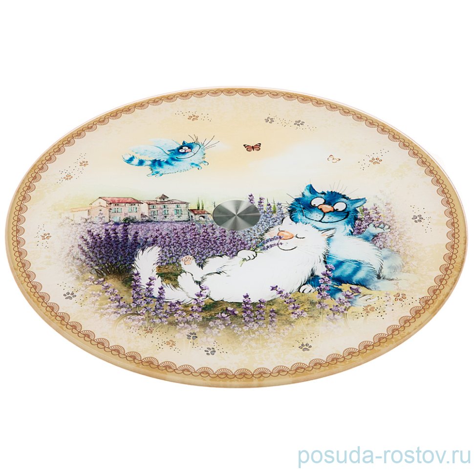 Блюдо 32 х 3 см вращающееся круглое "Синие коты" / 224880 Блюдо 32 х 3 см вращающееся круглое "Синие коты" / 224880