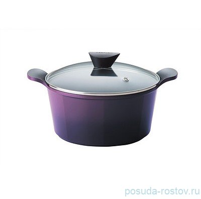 Кастрюля 32 см с крышкой "Фрайбест /Posh" фиолетовая / 048828