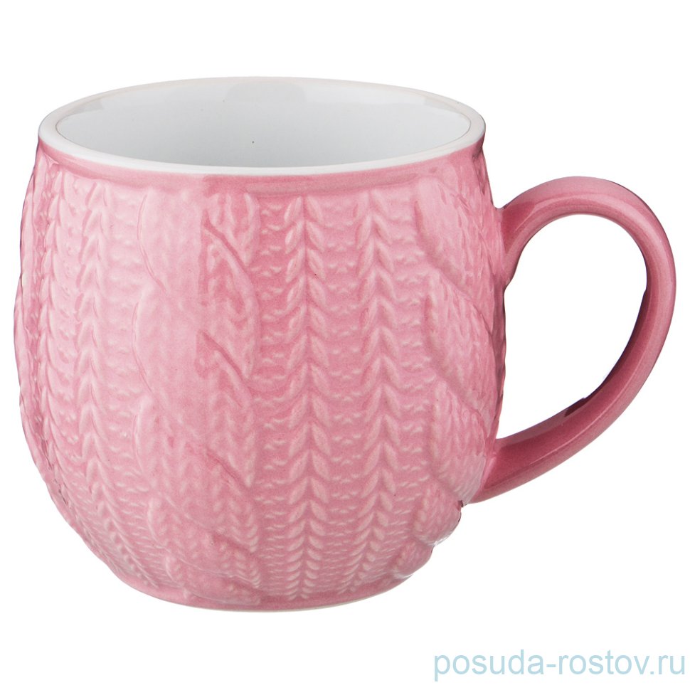 Кружка 550 мл "Вязанка /Розовая"   / 187114