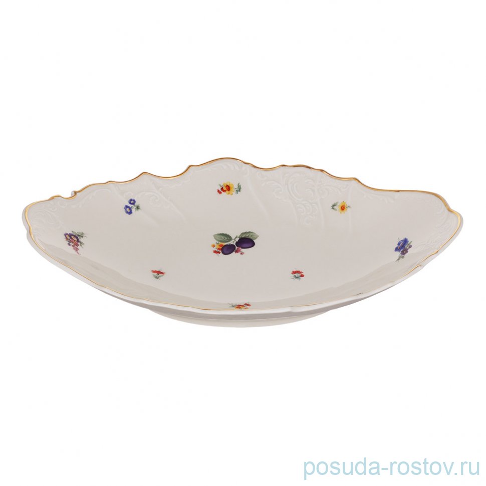 Блюдо 34 см овальное (глубокое) для хлеба "Бернадотт /Сливы /СК" / 280958
