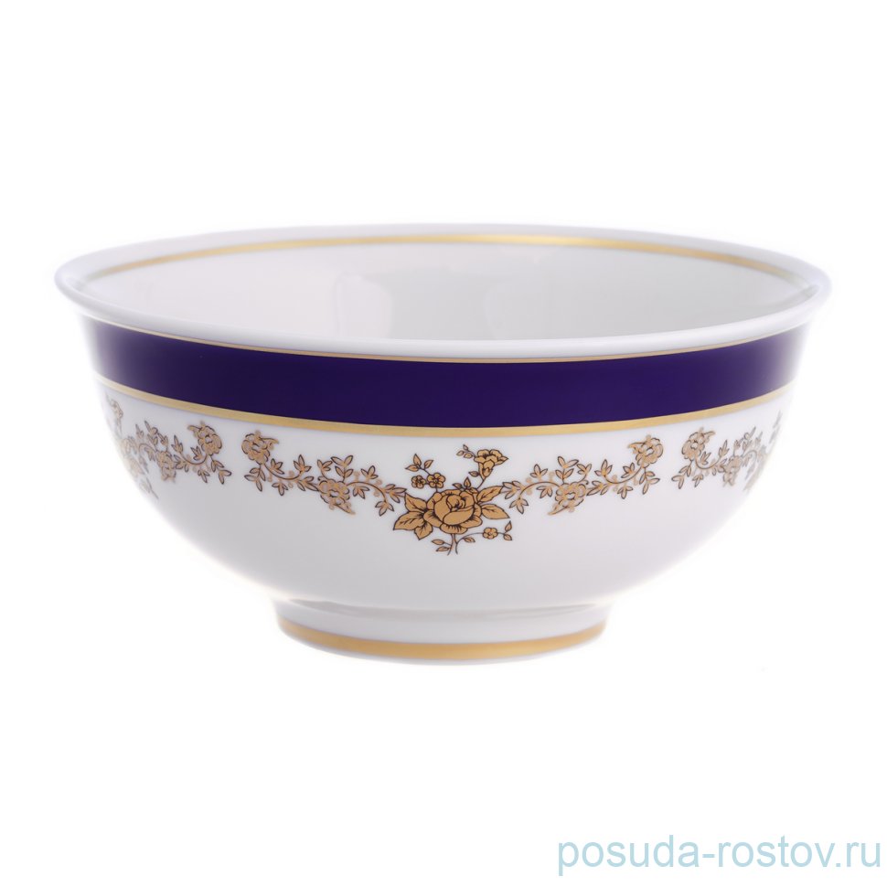 Пиала 16 см "Мария-Тереза /Золотые розочки /Лента кобальт" / 268737