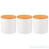 Набор ёмкостей для сыпучих продуктов 10 х 10 х 11 см 3 шт 500 мл белые &quot;Agness&quot; 1 / 191605