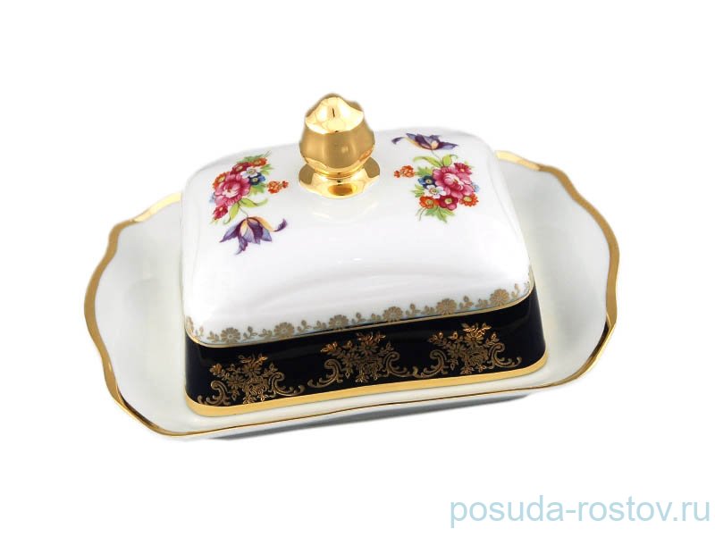 Маслёнка 250 гр "Мэри-Энн /Полевой цветок /Кобальт" / 080214