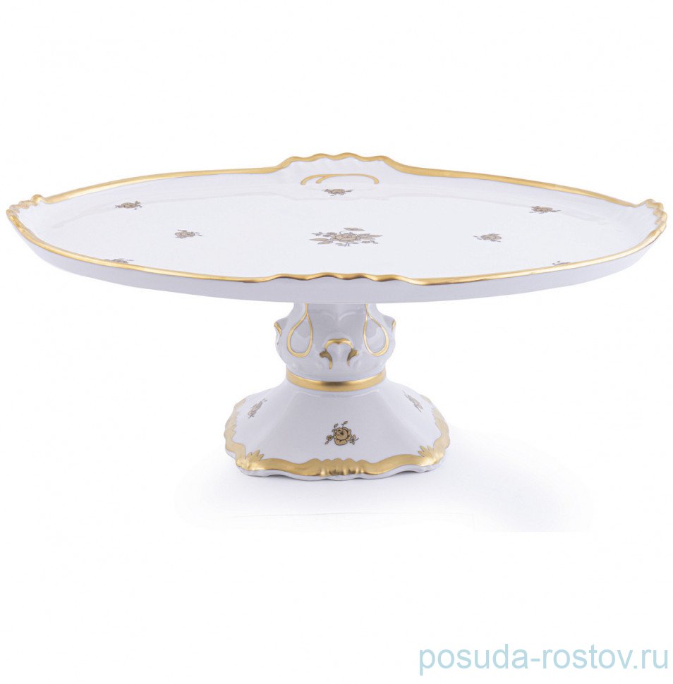 Поднос 37 см овальный н/н "Корона /Золотая роза" / 246927