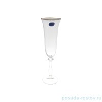 Бокалы для шампанского 190 мл 6 шт &quot;Анжела /Оптика /Отводка платина&quot; / 253442