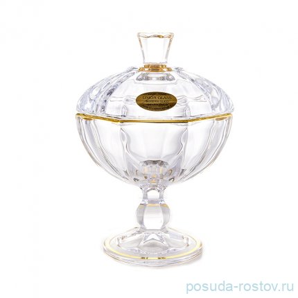 Ваза для фруктов н/н с крышкой &quot;Ирена /Гамбург /Золото D1&quot; / 151584