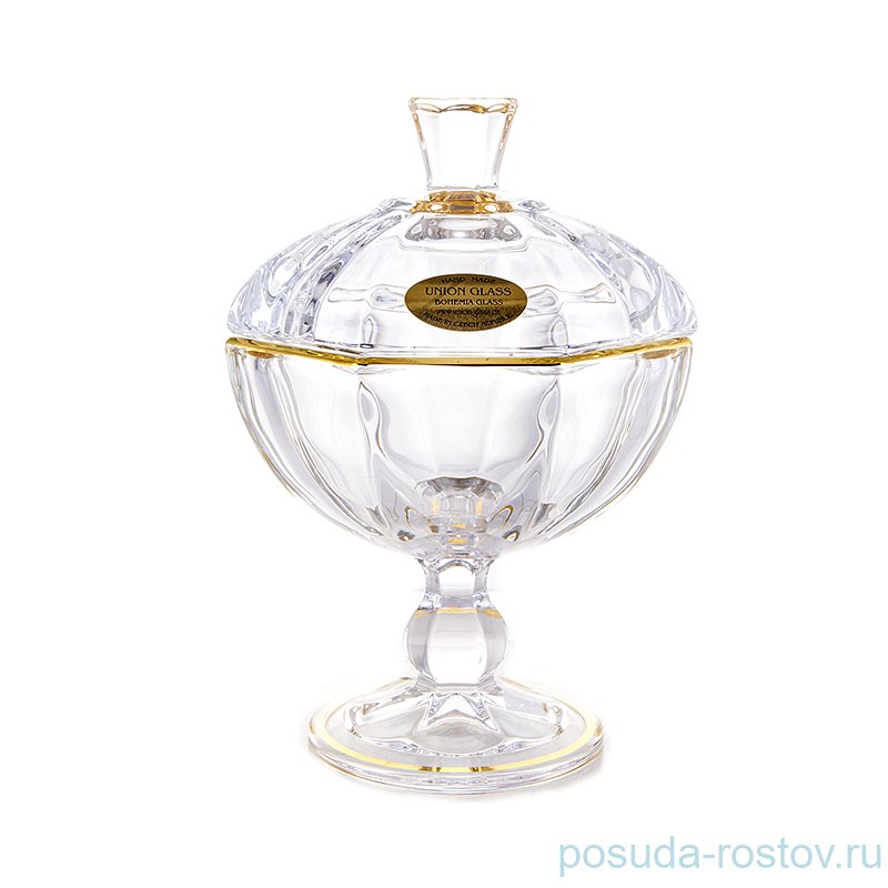Ваза для фруктов н/н с крышкой "Ирена /Гамбург /Золото D1" / 151584