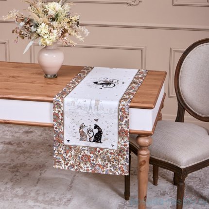 ДОРОЖКА ПАРИЖСКИЕ КОТЫ,40Х146СМ, БЕЛЫЙ,100% ХЛОПОК,ТВИЛ / 368387